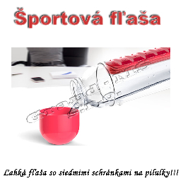 Ľahká plastová fľaša so schránkami na pilulky - modrá_product