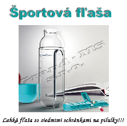 Ľahká plastová fľaša so schránkami na pilulky - modrá_product