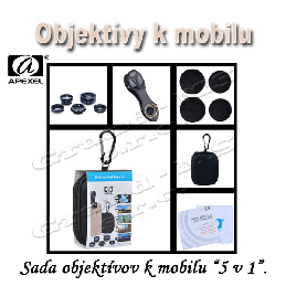 Objektív 5 v 1 na mobil, rybie oko, širokouhlý, Macro, teleskop a CPL_product