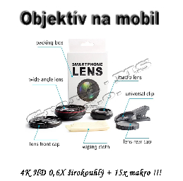 Populárny 4k HD objektív 0,6x širokouhlý na selfie + makro 15x_product