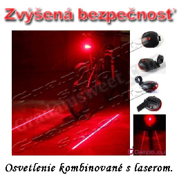 Zadné svetlo na bicykel  s 2 lasermi, 5 LED_product