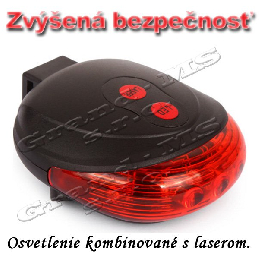 Zadné svetlo na bicykel  s 2 lasermi, 5 LED_product