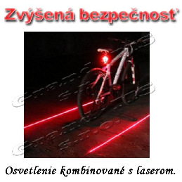 Zadné svetlo na bicykel  s 2 lasermi, 5 LED_product