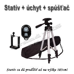 Stojan / statív 103cm + úhyt + diaľkové ovládanie 3v1