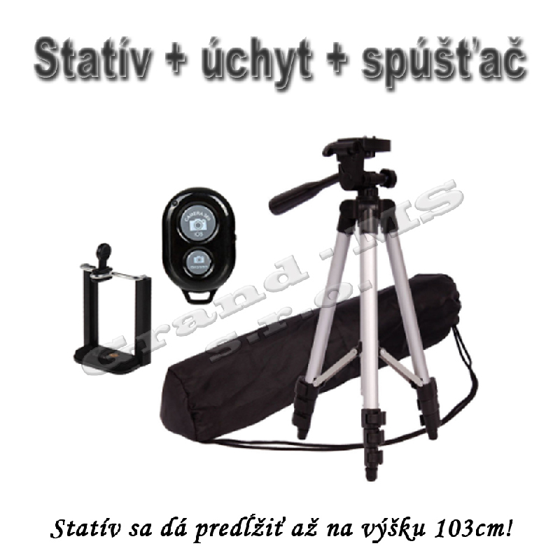 Stojan / statív 103cm + úhyt + diaľkové ovládanie 3v1