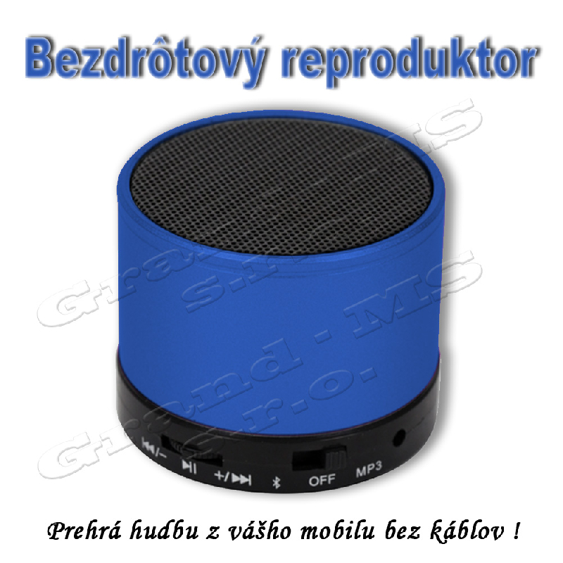 Bluetooth prenosný mini reproduktor RC07 + Mp3 prehrávač modrý