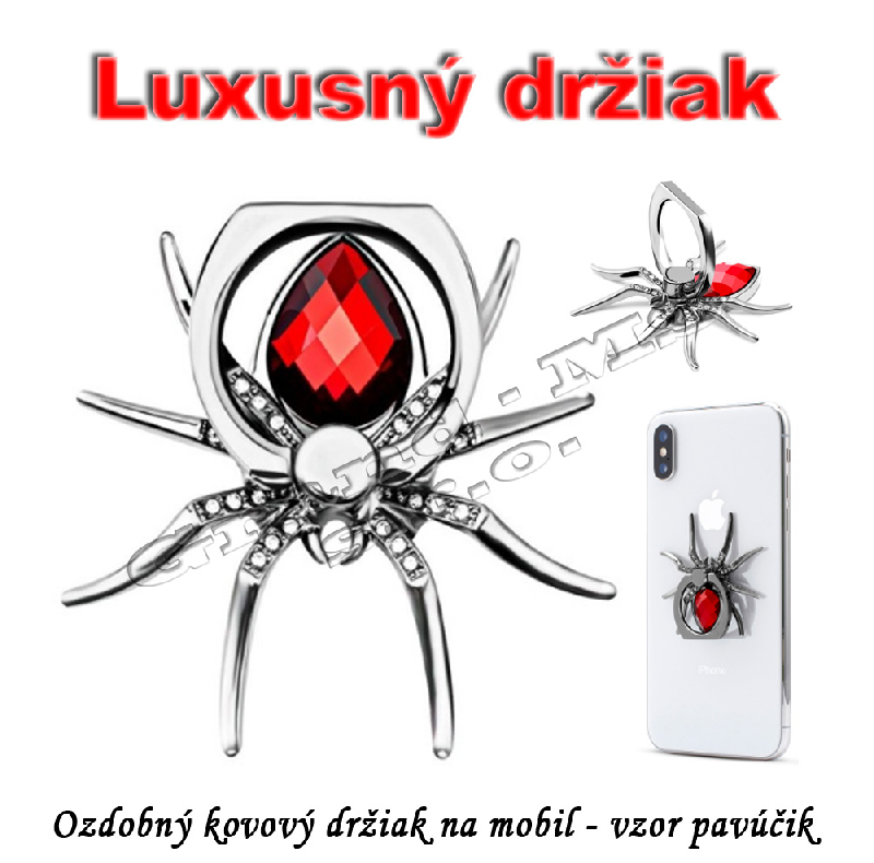 Luxusný kovový držiak na mobil otočný 360° - pavúk