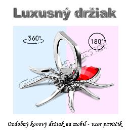 Luxusný kovový držiak na mobil otočný 360° - pavúk_product