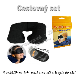 Cestovný set - Vankúšik, maska na oči a štuple do uší