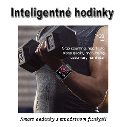 Inteligentné Smart hodinky Y68 s IP67  čierne_product