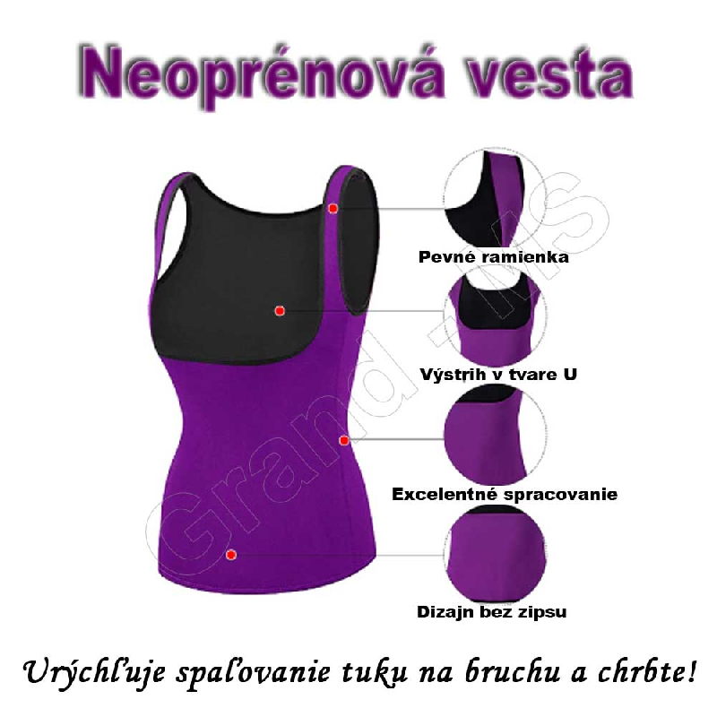 Neoprénová športová vesta na cvičenie/formovanie/chudnutie - fialová