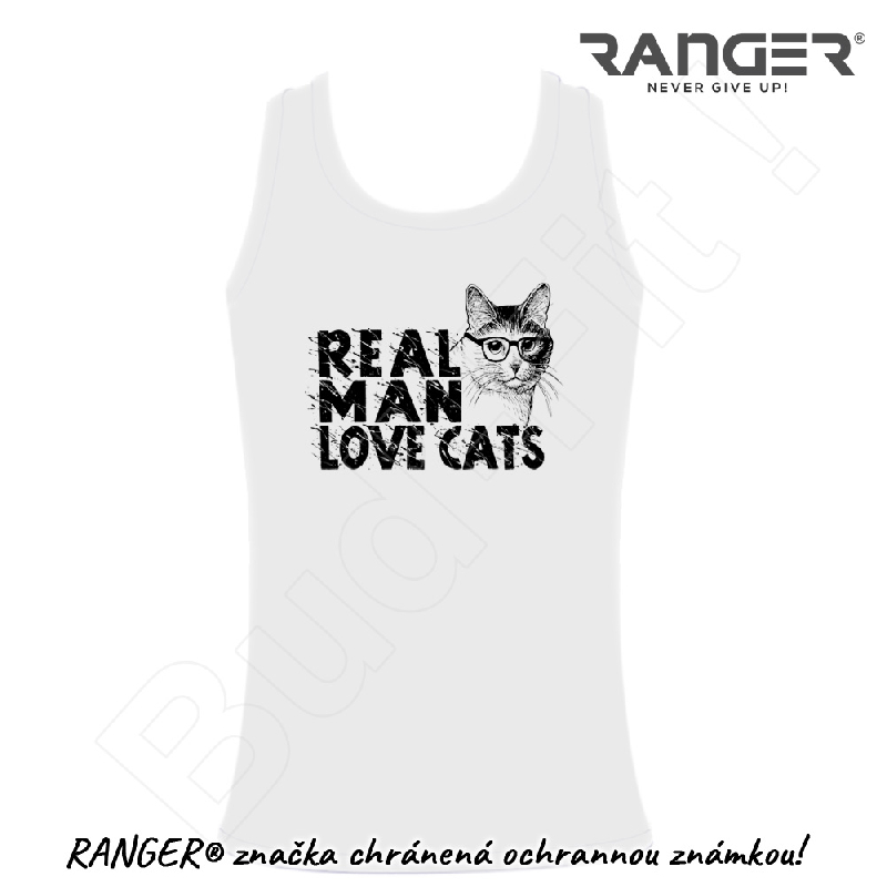 Pánske tielko RANGER® - Vtipné motív REAL MAN LOVE CATS