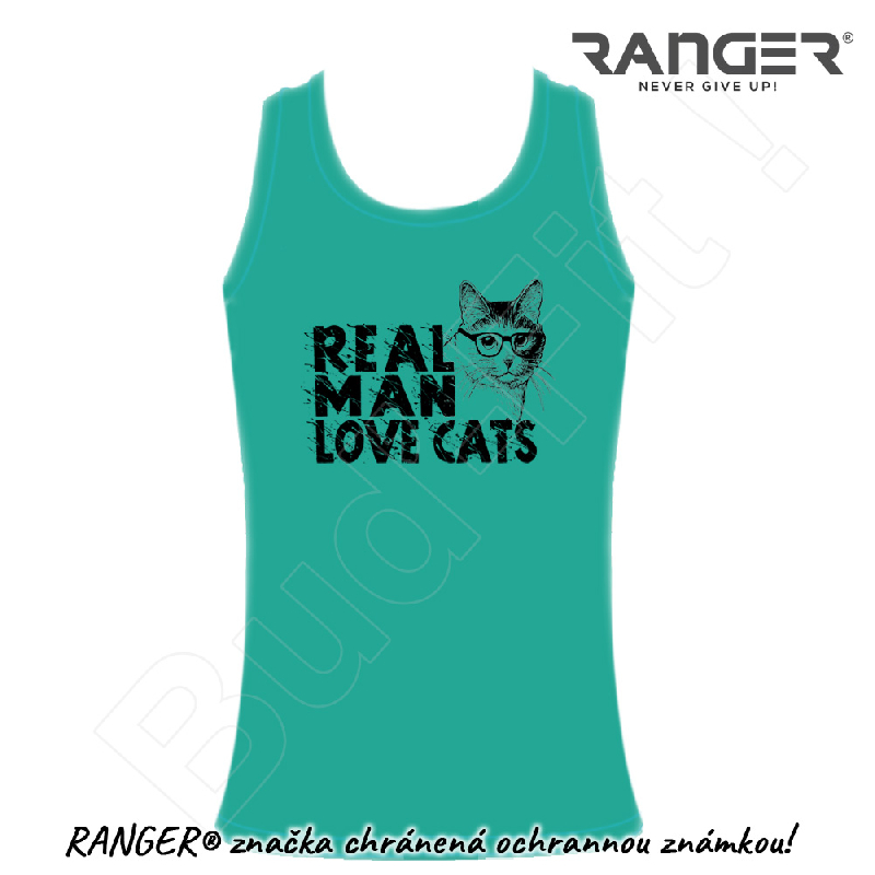 Pánske tielko RANGER® - Vtipné motív REAL MAN LOVE CATS