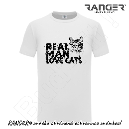 Tričko RANGER® - REAL MAN LOVE CATS