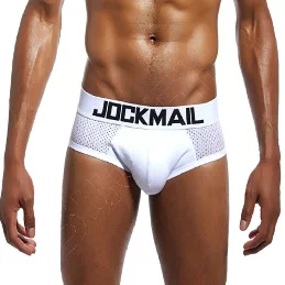 Luxusné pánske slipy JOCKMAIL  JM319, biele