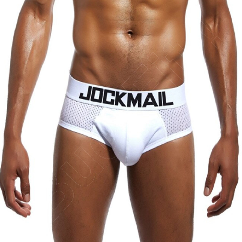 Luxusné pánske slipy JOCKMAIL  JM319, biele